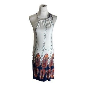 Lascana Venus Halter Dress Women's Med BOHO Colorful Adjustable Tie at Neck